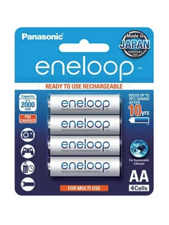 аккумуляторы Panasonic 2000 mAh, AA Panasonic Eneloop 201070560 купить за 1 677 ₽ в интернет-магазине Wildberries