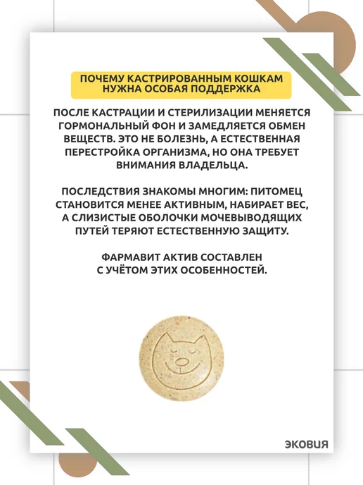 ФАРМАКС Фармавит Актив для кастрированных котов и кошек 1 уп, вариант, фото 3