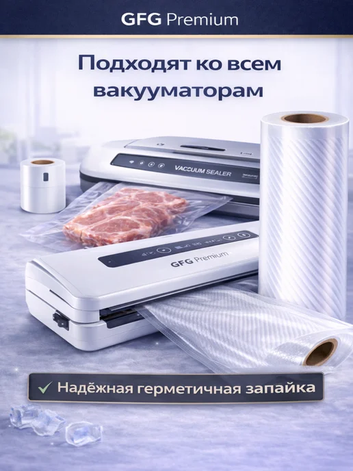 GiLFiLG Пакеты для вакууматора рифленые рулоны 28x1000, вариант, фото 3