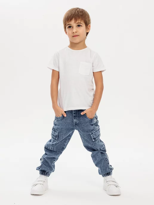 Sandico Kids Джоггеры джинсовые, голубой, фото 2