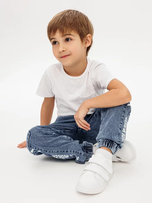 Sandico Kids Джоггеры джинсовые, голубой, фото 6
