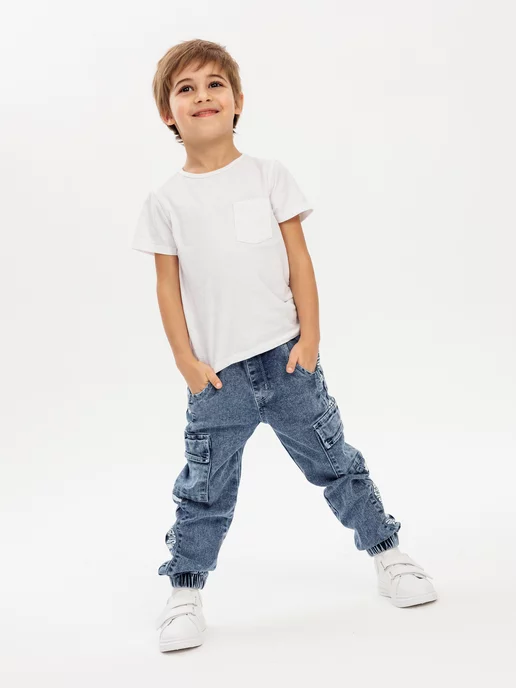 Sandico Kids Джоггеры джинсовые, голубой, фото 7
