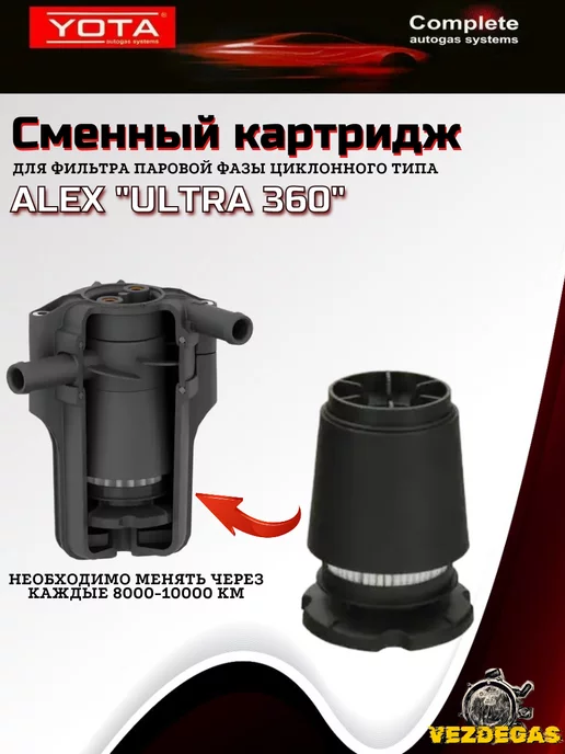 Yota Картридж ULTRA 360 для вихревого отстойника ALEX ГБО, вариант, фото 2