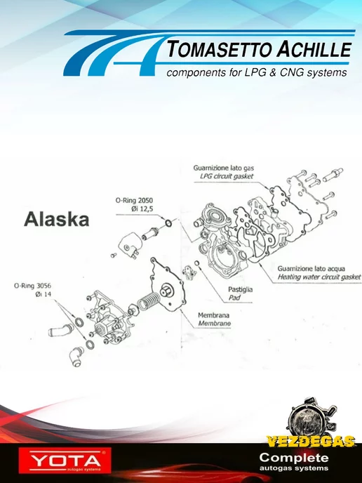 Yota Ремкомплект (YOTA) редуктора TOMASETTO Alaska AT09 ГБО, вариант, фото 3