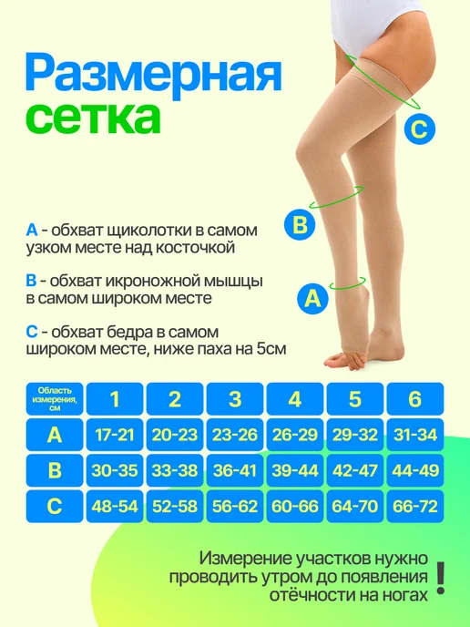 центр компресс Чулки компрессионные 2 класс для родов операций и беременных, бежевый, фото 2