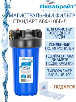 Магистральный фильтр для воды АБФ-10ББ-Л Аквабрайт 201198552 купить за 1 771 ₽ в интернет-магазине Wildberries