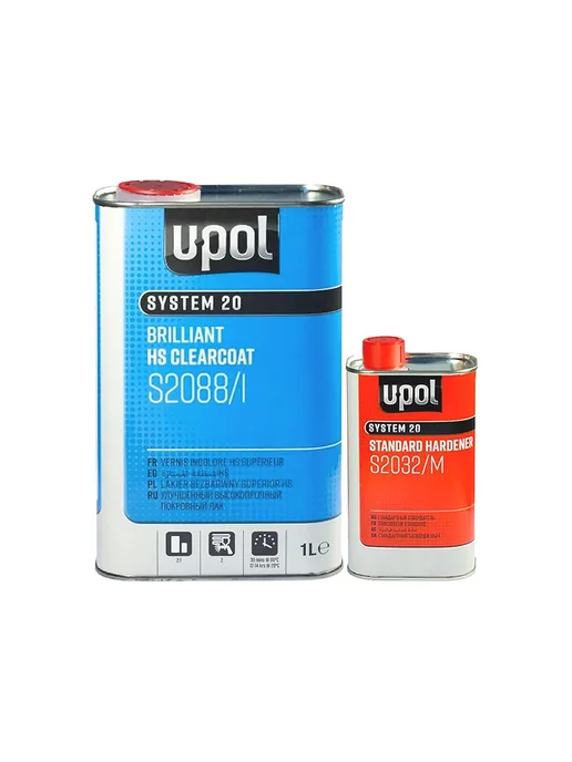 U-pol Лак акриловый автомобильный UP2881 S2088 HS 1 + 0,25 л, 250 мл, фото 3