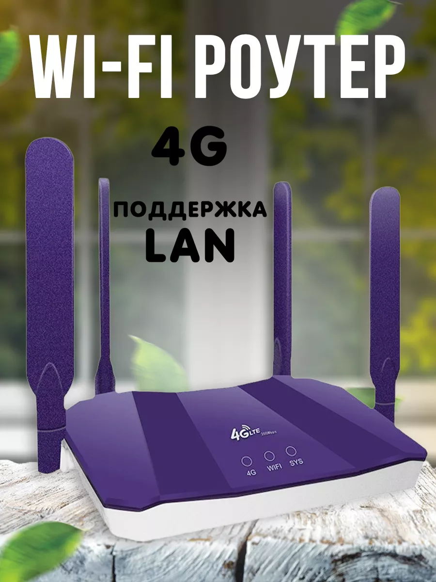 Роутер wi fi 4g с поддержкой сим карты 4 антенны GALAXY-TOP 201263148  купить в интернет-магазине Wildberries