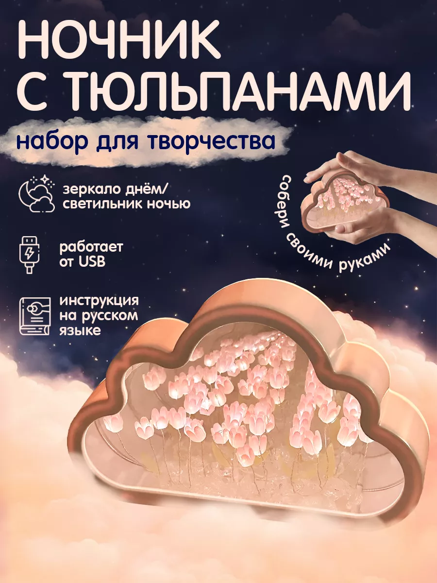 Ночник с тюльпанами светильник Endorphin Home 201263788 купить в  интернет-магазине Wildberries