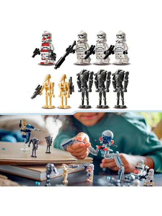 LEGO Star Wars Солдат-клон и боевой дроид 75372, серый, фото 3