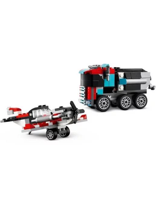 LEGO Creator Грузовик-платформа с вертолётом 3-в-1 31146, красный, фото 2