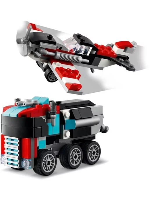 LEGO Creator Грузовик-платформа с вертолётом 3-в-1 31146, красный, фото 3