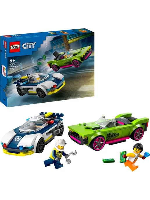 LEGO City Преследование маслкара на полицейском авто 60415, зеленый
