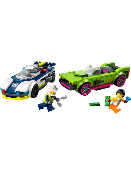 LEGO City Преследование маслкара на полицейском авто 60415, зеленый, фото 2