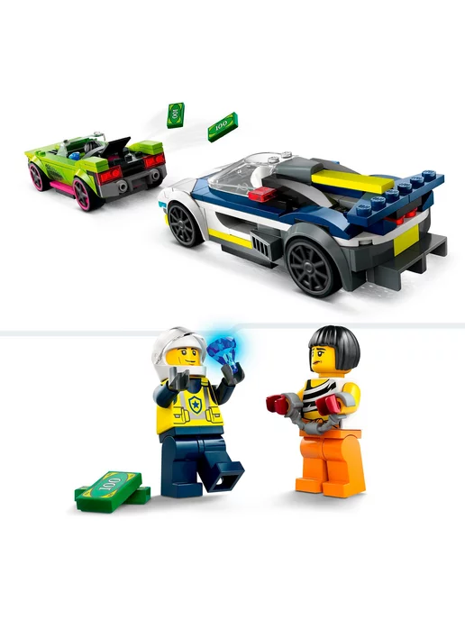 LEGO City Преследование маслкара на полицейском авто 60415, зеленый, фото 3