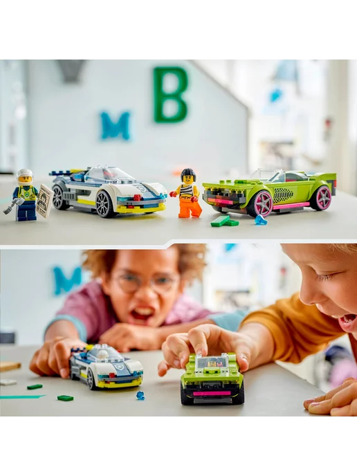 LEGO City Преследование маслкара на полицейском авто 60415, зеленый, фото 4