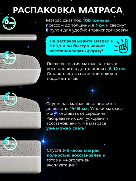 AMI Матрас 80х200 беспружинный на кровать односпальный, 80x200, фото 7
