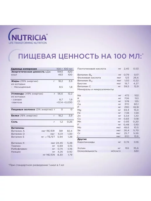 Nutridrink Нутризон Эдванст Нутридринк (сухая смесь) 322 гр, 322 г, фото 6