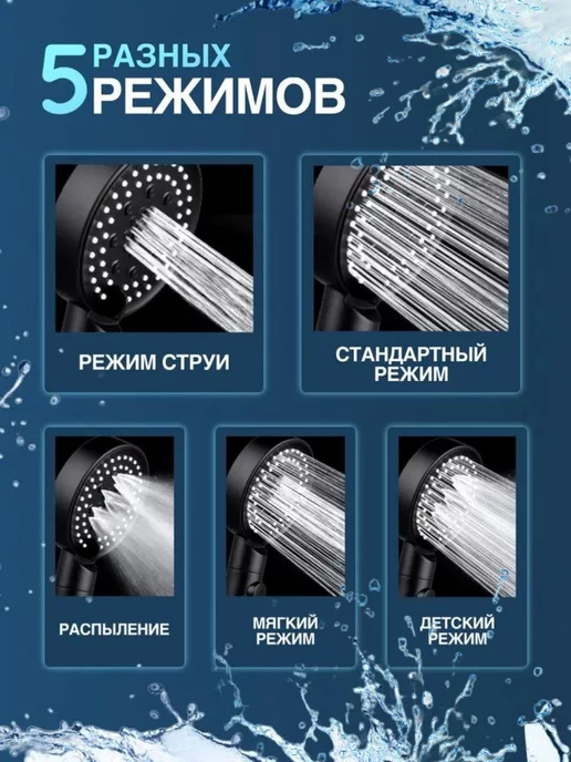 Сантех-09 Лейка для душа черная с фильтром, черный, фото 3