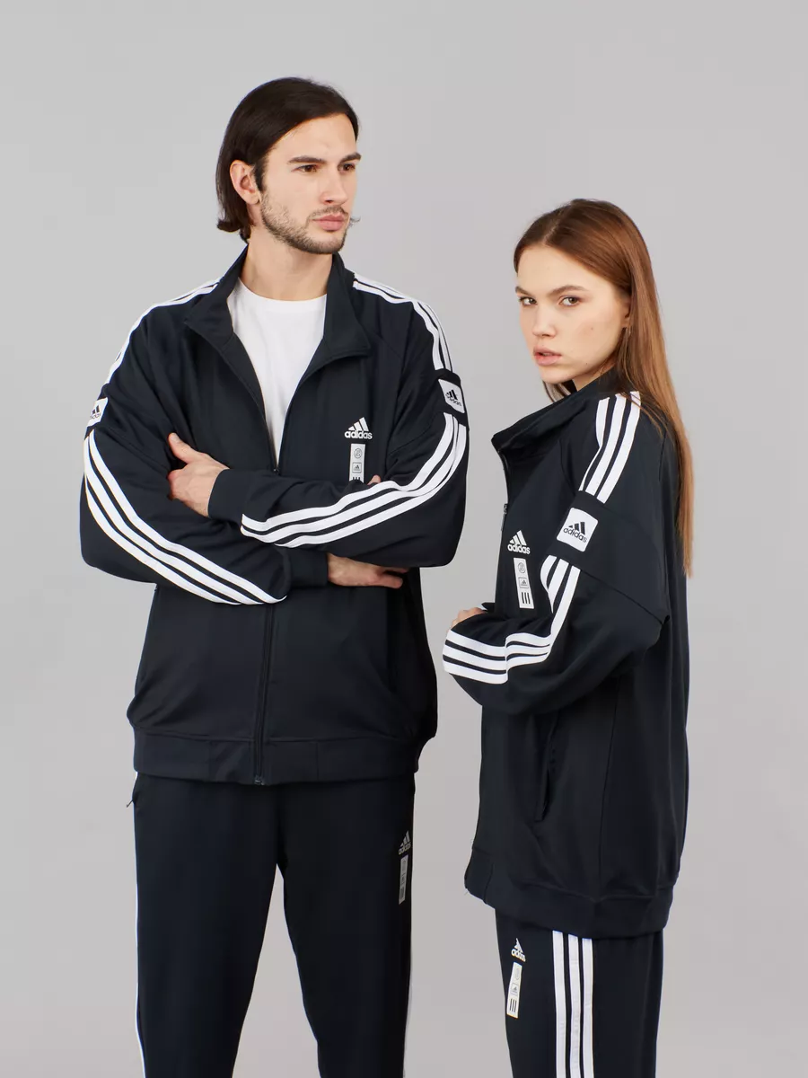 Костюм спортивный Adidas брючный с худи на молнии оверсайз adidas 201377128  купить за 3 692 ₽ в интернет-магазине Wildberries