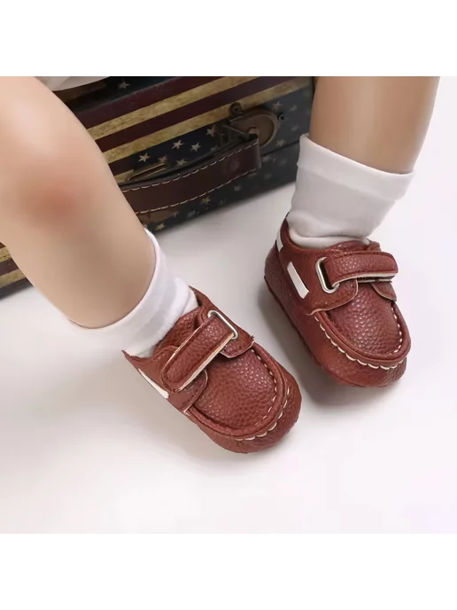 Ayla Bebe Пинетки кеды для малышей, коричневый, фото 2