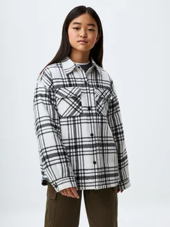 Куртка-рубашка для девочки в клетку с воротником оверсайз SELA 201465747 купить за 1 669 ₽ в интернет-магазине Wildberries