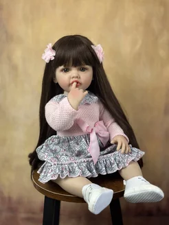 Силиконовая кукла-реборн с длинными волосами, 55 см BZDOLL 201470519 купить за 3 230 ₽ в интернет-магазине Wildberries