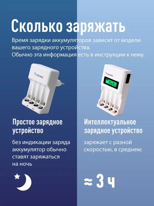 Космос Аккумуляторные батарейки ААА мизиньчиковые 1100 мАч 12 шт, 1100 мАч, 12 шт, фото 5