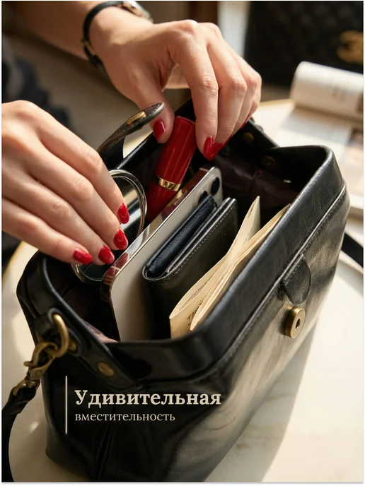 Сумочки Сумка клатч через плечо, маленькая, черный, фото 8