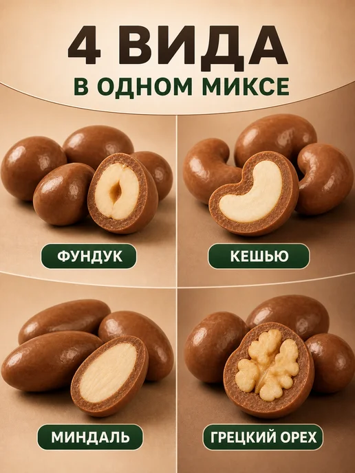 Meva Hona Орехи в молочном бельгийском шоколаде 500 гр, 500 г, фото 2