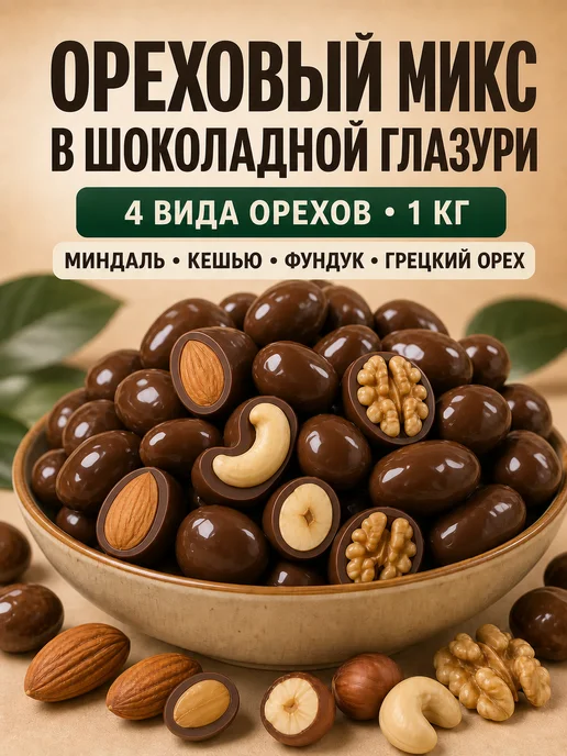 Meva Hona Орехи в шоколаде микс, 500 гр, 1 кг