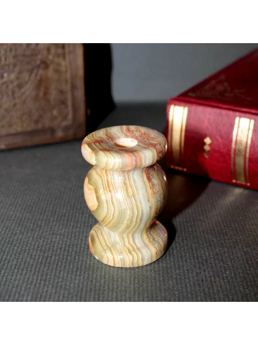 Образ Подсвечник из оникса для тонкой свечи 3,5х 4,5 см. 1 шт, 3.5x4.5 см, 2 шт, фото 5