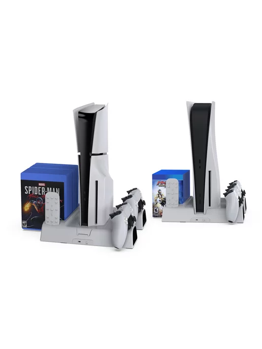 DOBE Стенд для PS5 c охлаждением и док-станцией, белый, в упаковке 700 г, фото 8