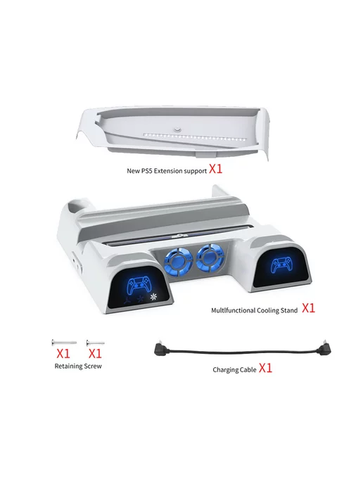 DOBE Подставка для PS5 PS5 Slim c охлаждением, белый, фото 8