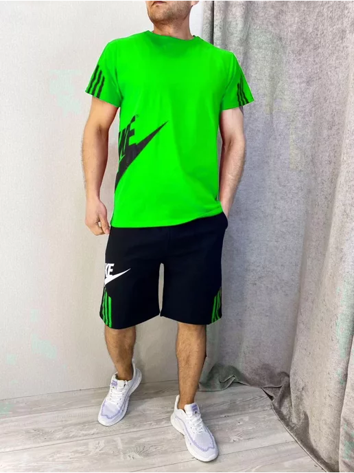 Fashion-DL Спортивный костюм с шортами, зеленый, фото 2