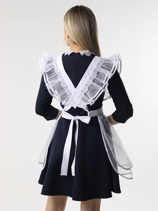 Elegant Price Фартук школьный белый праздничный нарядный, белый, фото 4