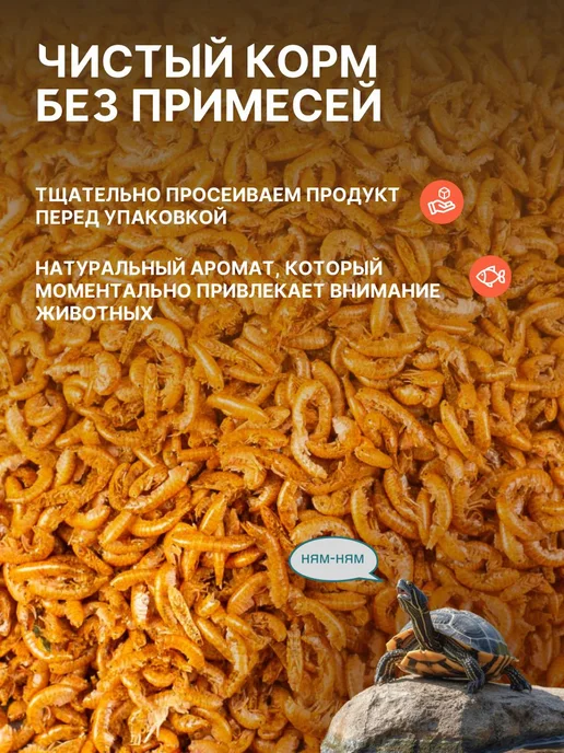Сибирская Креветка Корм для рыб и рептилий гаммарус 2 л, 2 л, фото 2