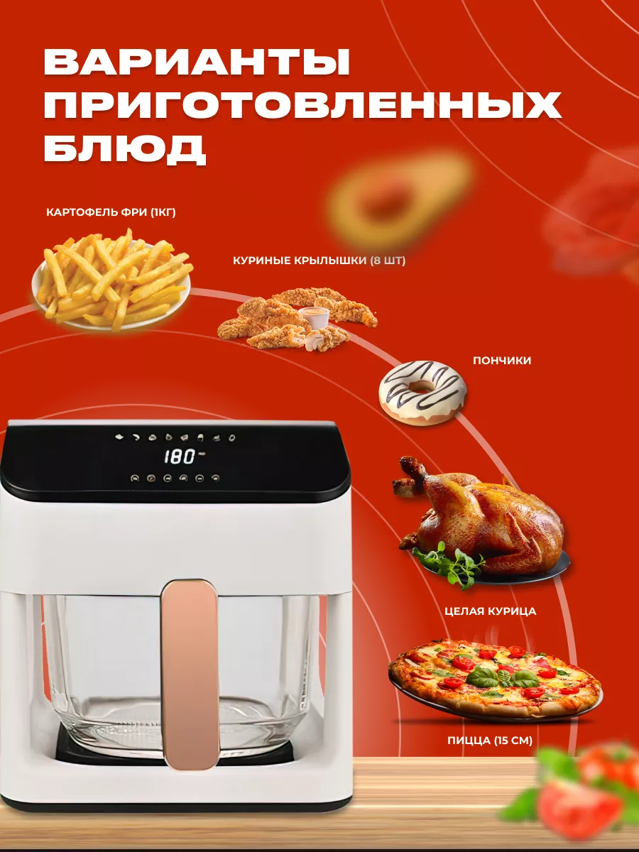 Аэрогриль электрический домашняя кулинарная станция 7 в 1 Air Fryer  201612091 купить за 4 777 ₽ в интернет-магазине Wildberries