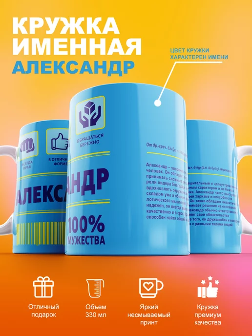 cup-cup Именная кружка Александр керамическая в подарок 330мл, 330 мл