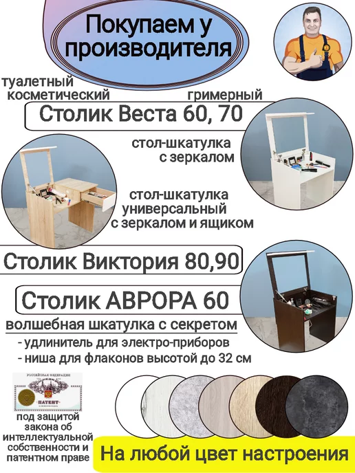 Мебель SamSam Туалетный столик консоль парящая подвесная Зефир-ка, бежевый, фото 7