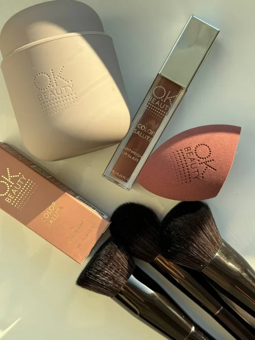 OK Beauty Кисть для растушёвки теней Е05 из кукурузного волокна, коричневый, фото 8