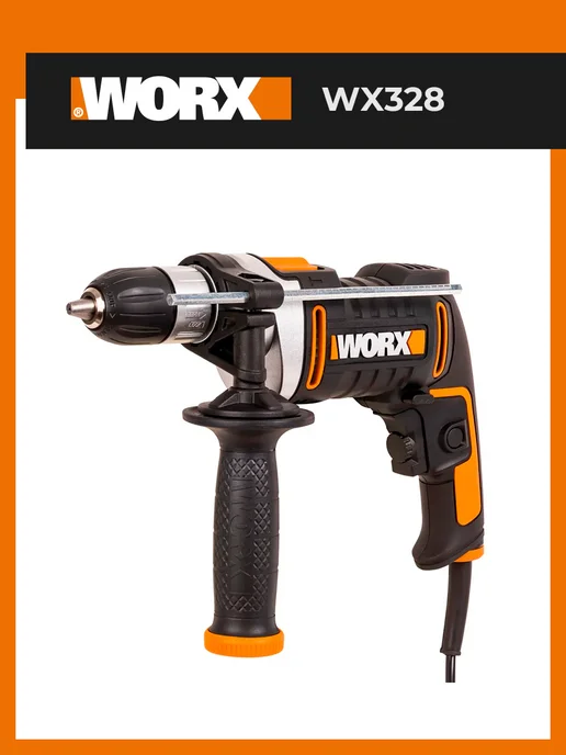 worx Дрель-ударная WX328, 800Вт, кейс, 800 Вт