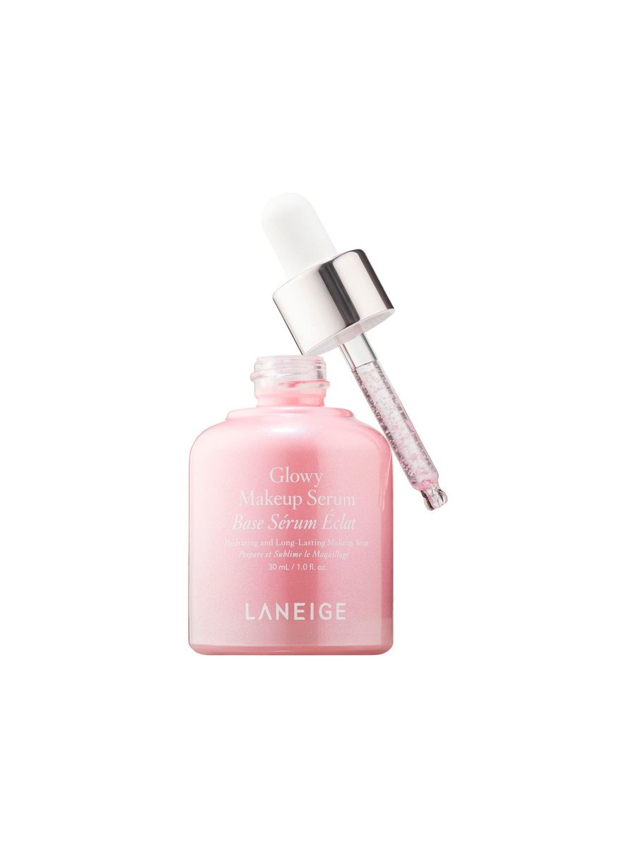 Базы сыворотки под макияж. Laneige Glowy Makeup Serum. Glowy сыворотка. Laneige Glowy Serum primer. Сыворотка для лица с эффектом сияния.