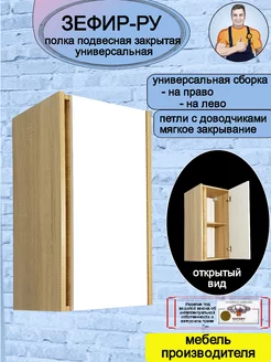 Полка подвесная закрытая с дверцей настенная Зефир-ру Мебель SamSam 201885946 купить за 3 891 ₽ в интернет-магазине Wildberries