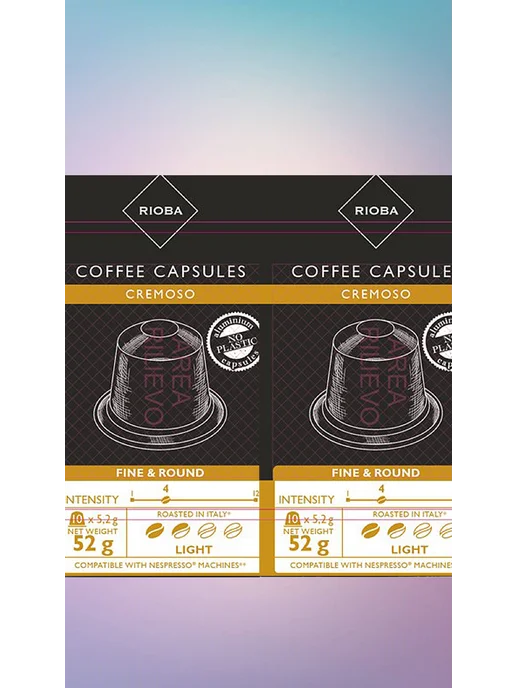 Rioba Кофе в капсулах Cremoso для кофемашин Nespresso х2, 20 шт