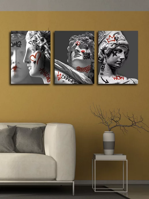 LOFTime Картины 3 шт Скульптуры граффити 2 30Х40, 30x40, 3 шт, фото 2