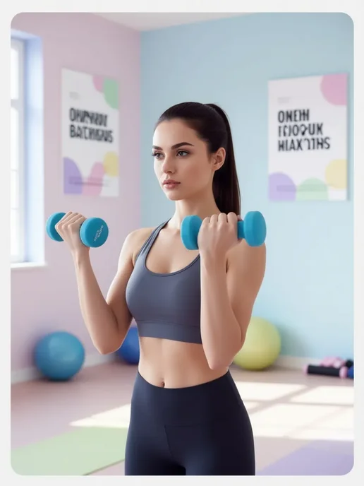 PROIRON Гантели 1,5 кг 2 шт неопреновые для фитнеса, 1 кг, 2 шт, фото 4