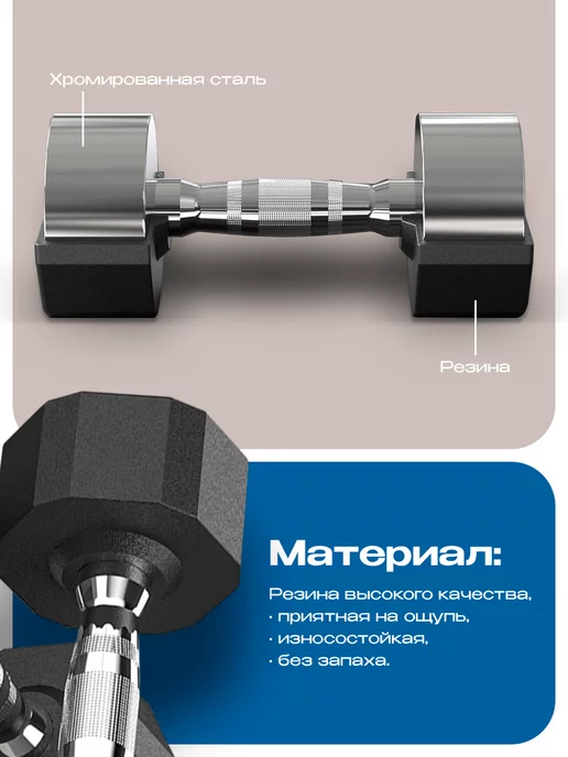 PROIRON Гантели 10 кг 2 шт обрезиненные для фитнеса, 5 кг, 2 шт, фото 2