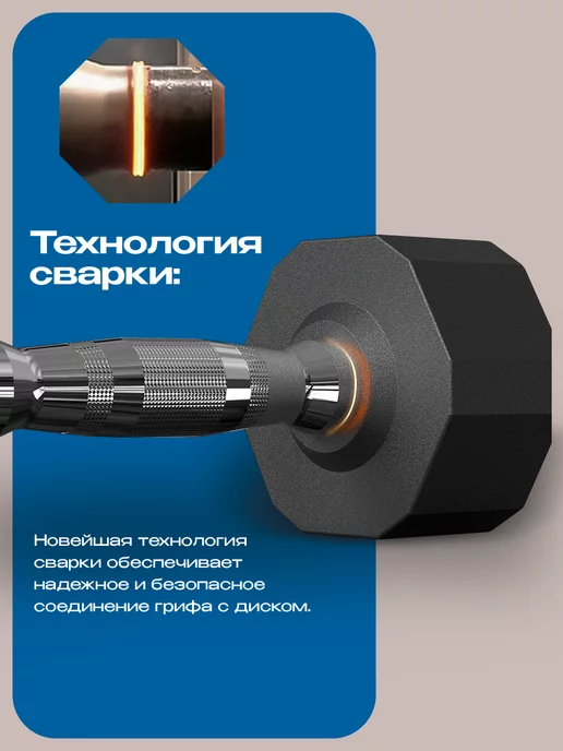 PROIRON Гантели 10 кг 2 шт обрезиненные для фитнеса, 5 кг, 2 шт, фото 4