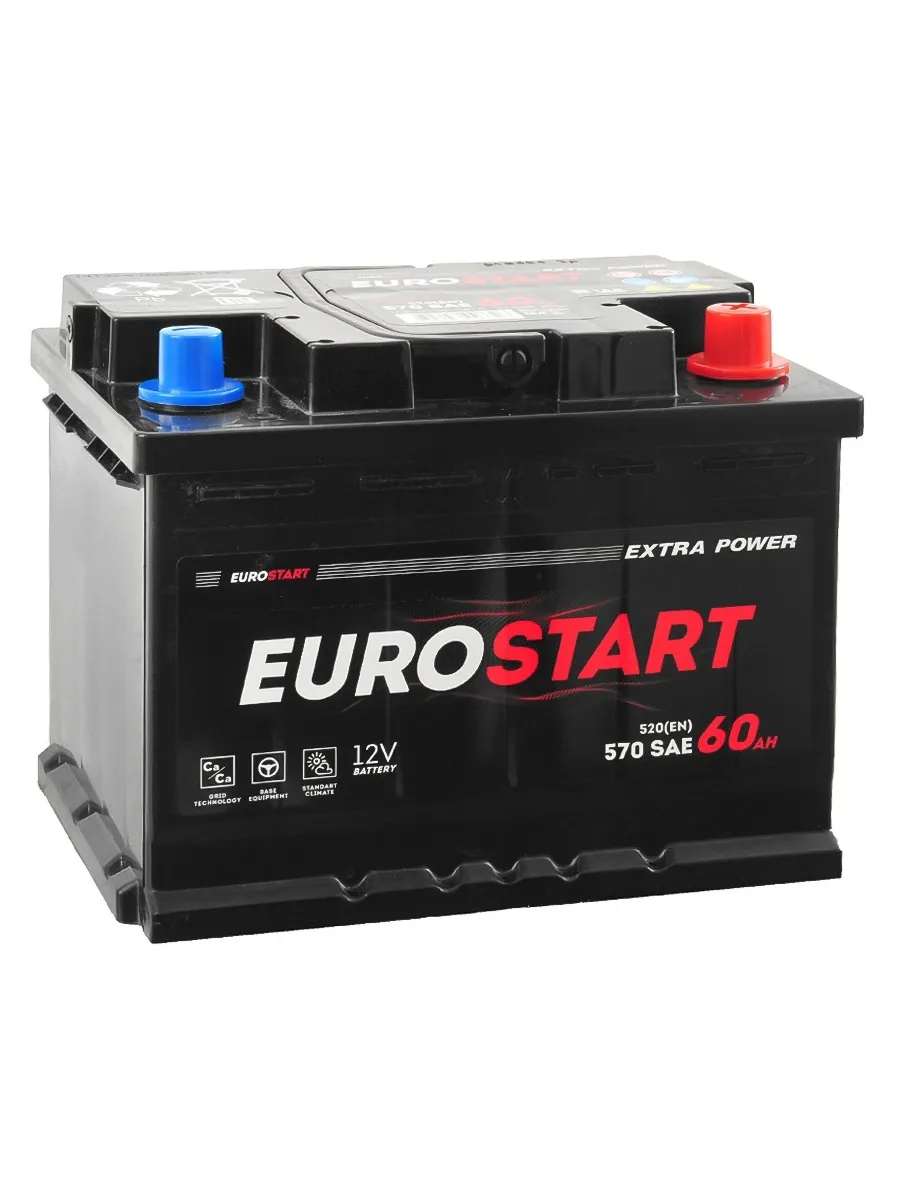 АКБ автом. 60Ah +прав 520 пуск EUROSTART Extra Power 242X175X190 L2